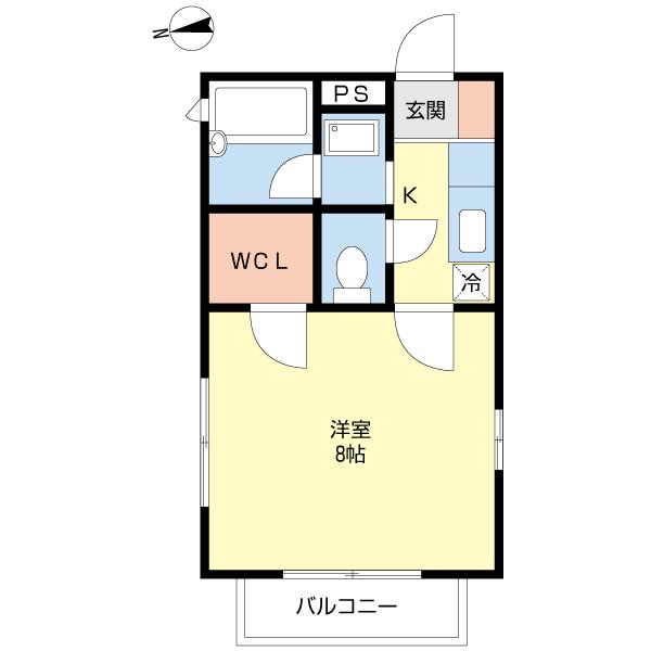 ダーリングハウス(1K/2階)の間取り写真