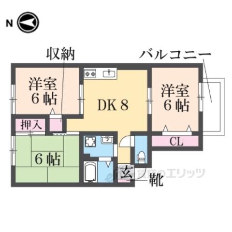ロイヤルパレス(3DK/2階)の間取り写真