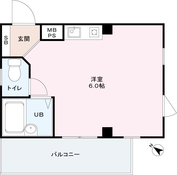 藤井マンション(ワンルーム/3階)の間取り写真