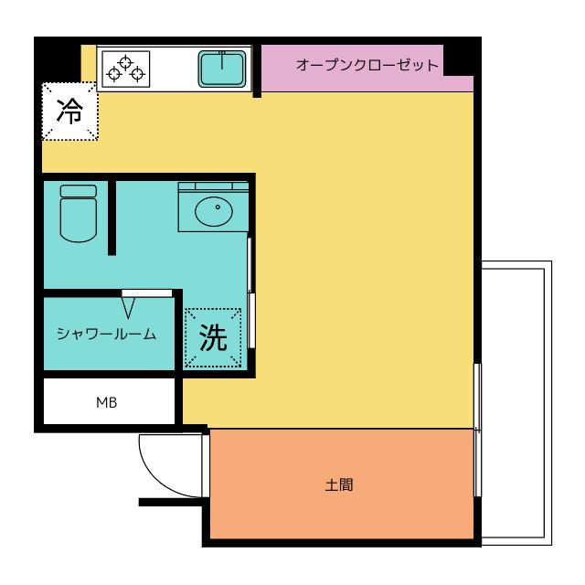 藤が丘ハイツ(ワンルーム/1階)の間取り写真