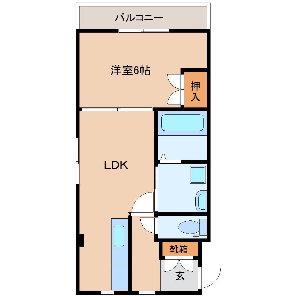 セレンティア(1LDK/2階)の間取り写真