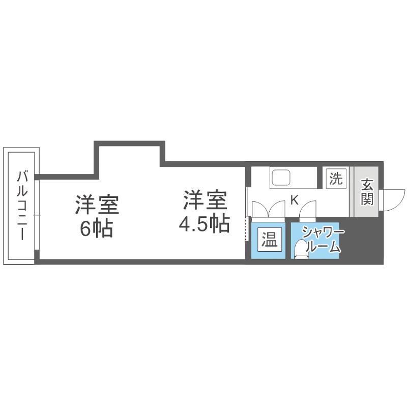 GSハイム中島公園(1DK/1階)の間取り写真