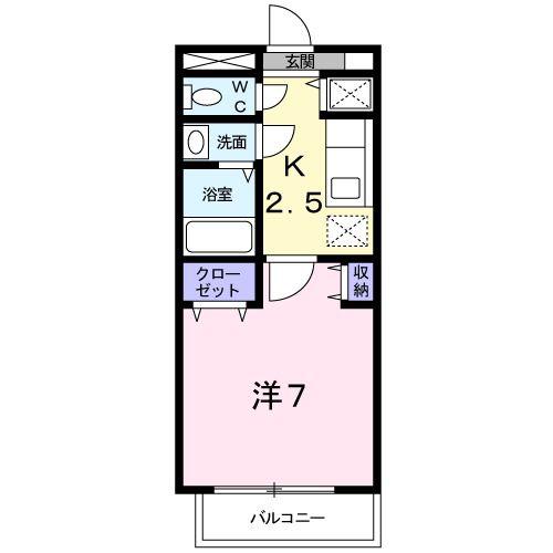 メゾンクレール(1K/1階)の間取り写真