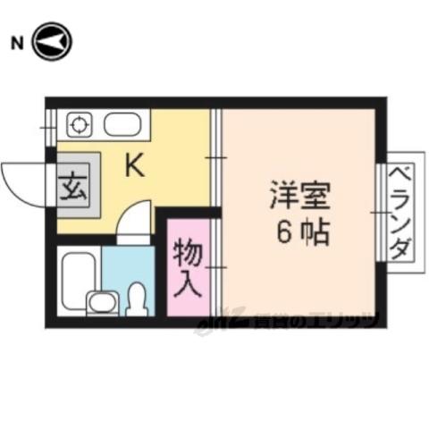 プチハウスしのざき(1K/2階)の間取り写真