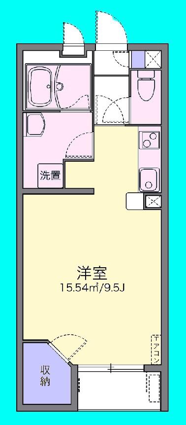アイリーブルー(ワンルーム/2階)の間取り写真