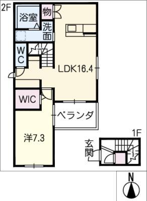 MAY FAR(1LDK/2階)の間取り写真