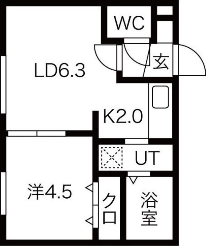 クロシェット(1LDK/4階)の間取り写真