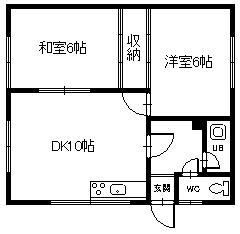 南6-25AP(2DK/2階)の間取り写真
