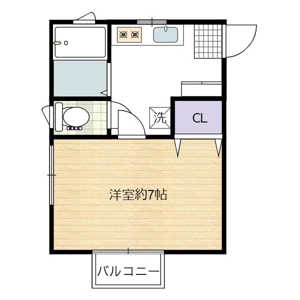 オーラムベル(1K/1階)の間取り写真