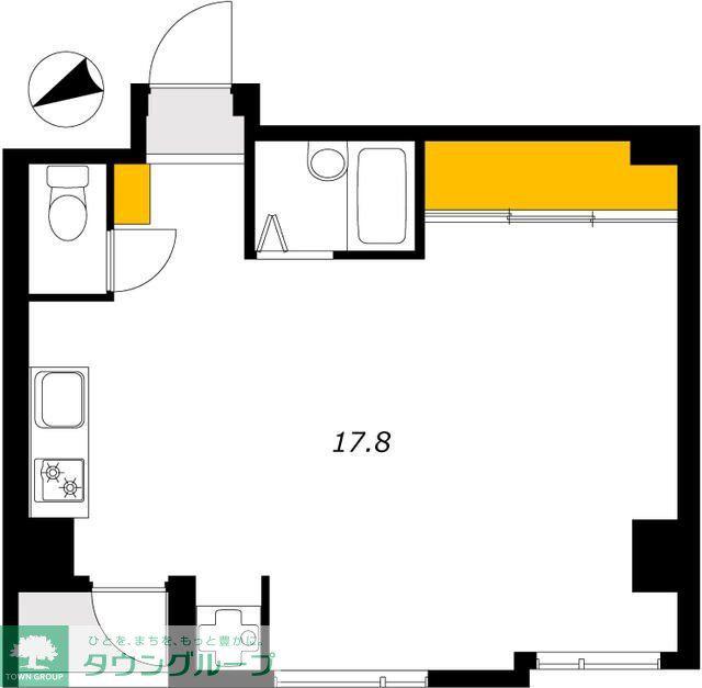 ONOBUILDING(ワンルーム/2階)の間取り写真