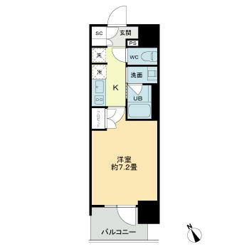 ザ・ライオンズフォーシア今池(1K/13階)の間取り写真