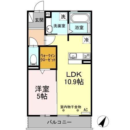 コンフォート新橋(1LDK/2階)の間取り写真