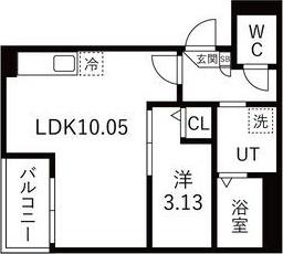 JACK NODAI(1LDK/3階)の間取り写真