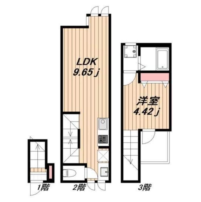 BEテラス学芸大学 204(1LDK/2階)の間取り写真