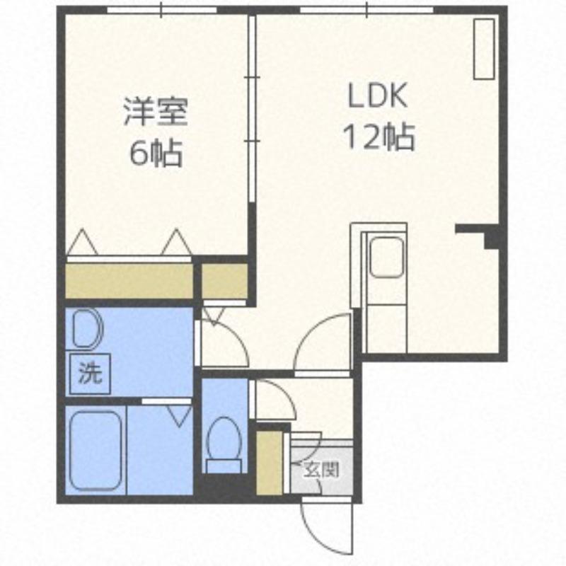 COMFORT美園4条(1LDK/2階)の間取り写真
