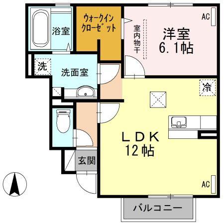 LION HEART(1LDK/1階)の間取り写真