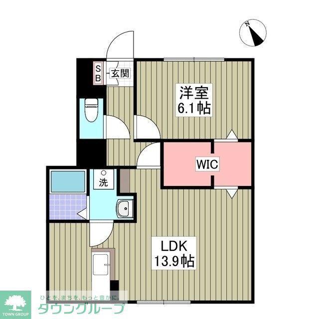 FCBI(1LDK/1階)の間取り写真