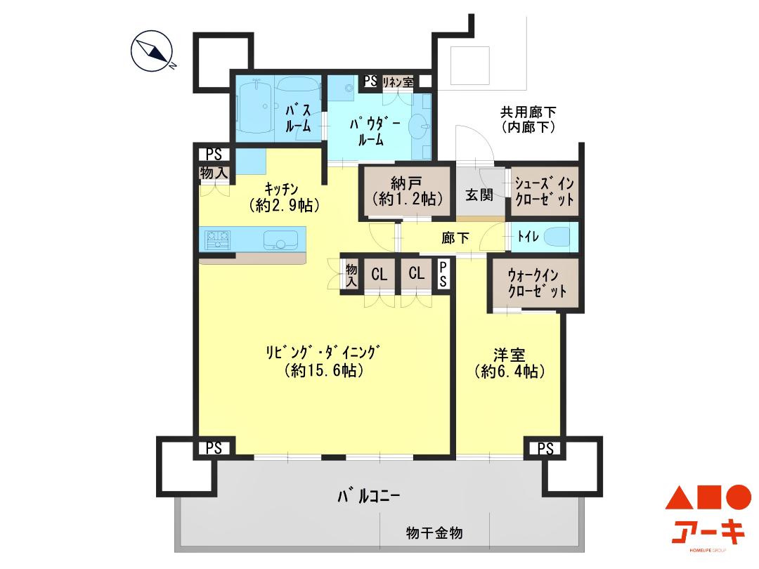 ベイシティタワーズ神戸ウエスト(1SLDK/17階)の間取り写真