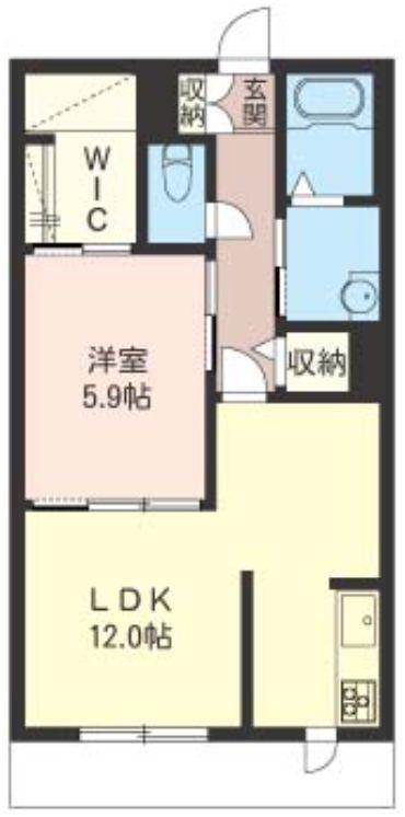 MARIQUITA(1LDK/1階)の間取り写真
