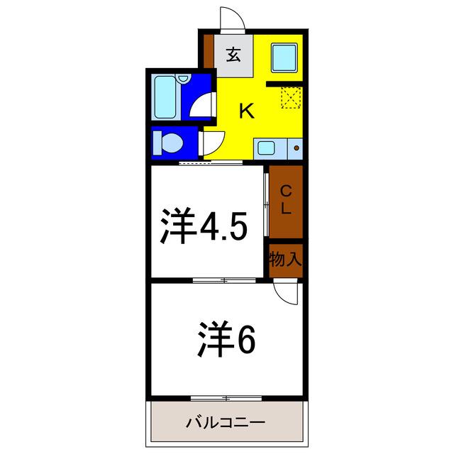 パールメゾン松茂(2K/3階)の間取り写真