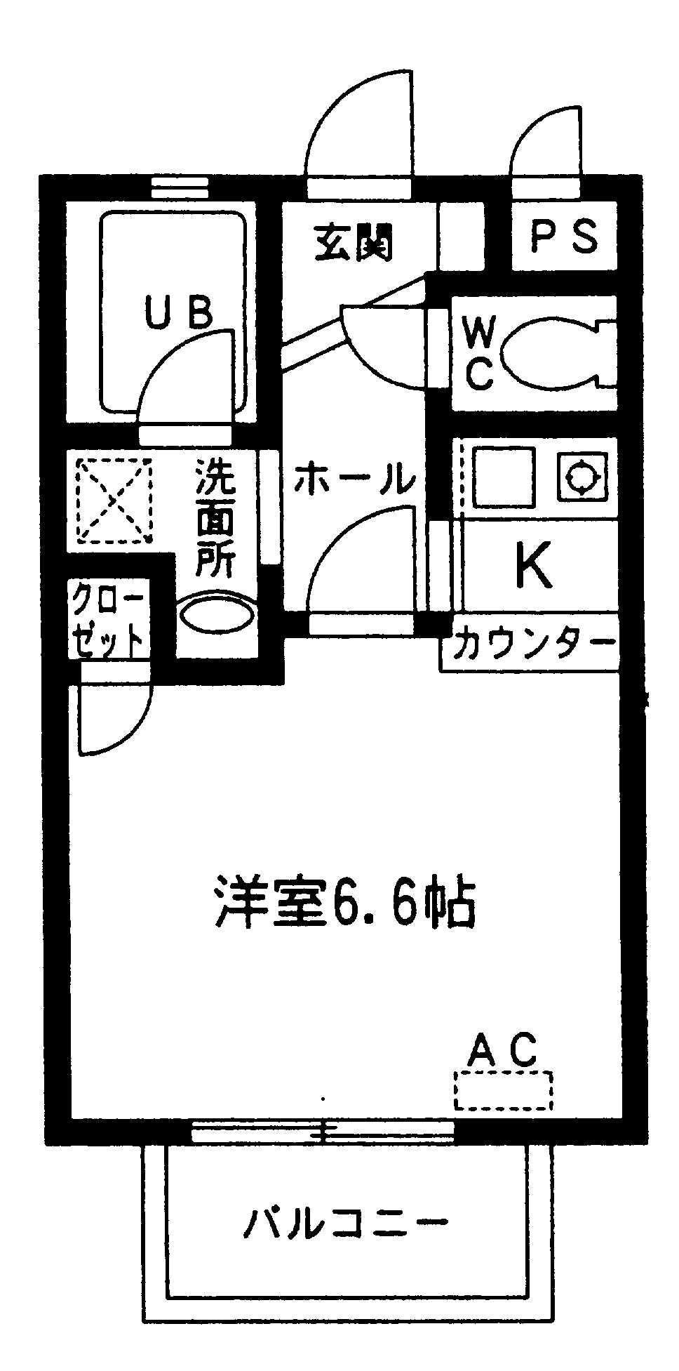 クレールニマン(1K/1階)の間取り写真