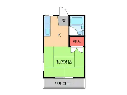 東和ハイツ(1K/2階)の間取り写真