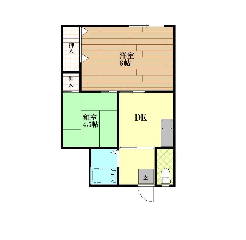 第二浅川マンション(2K/2階)の間取り写真