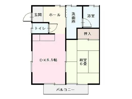 コーポ守谷(1DK/2階)の間取り写真