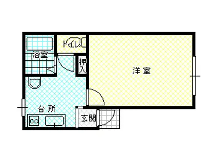 コーポ イイノII(1K/2階)の間取り写真