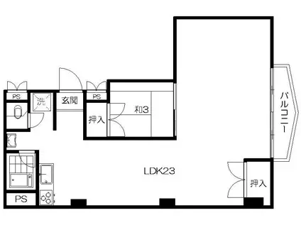 I近江町(1LDK/3階)の間取り写真