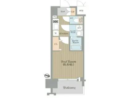 レジュールアッシュ九条(1K/3階)の間取り写真