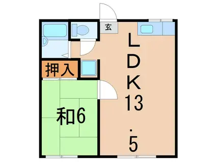 メゾンストークII(1LDK/1階)の間取り写真