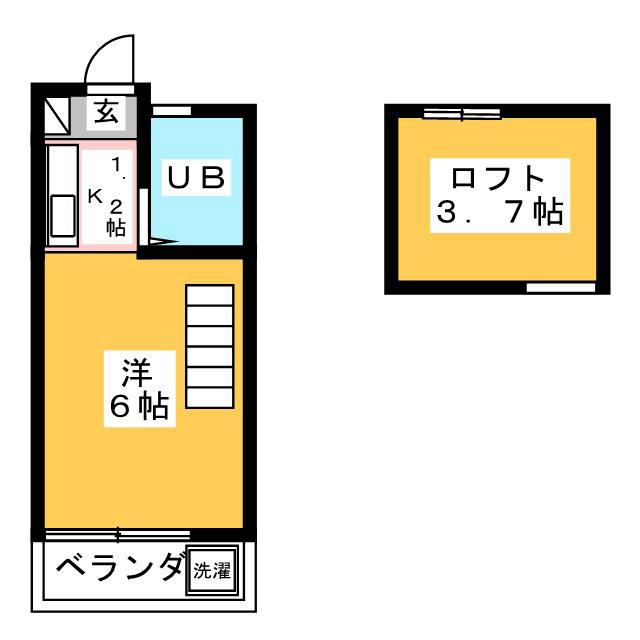 サンハイツ(ワンルーム/1階)の間取り写真