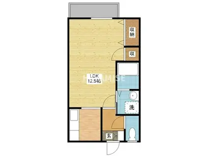 ピュアライフ21・A(ワンルーム/1階)の間取り写真