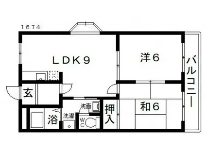 グレイス・ヴィラ(2LDK/1階)の間取り写真