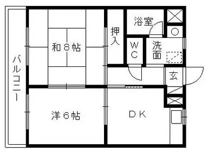 RAFFINE泉(2DK/2階)の間取り写真