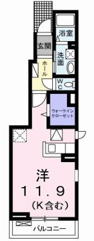 ミルト住吉I(ワンルーム/1階)の間取り写真