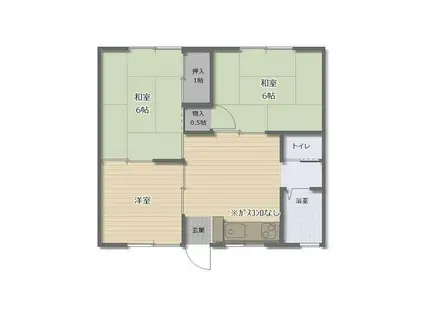 富士見ハイツ(3DK/1階)の間取り写真