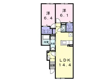 キスイ キャトル(2LDK/1階)の間取り写真