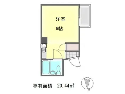 グランハイム下鴨(1K/4階)の間取り写真