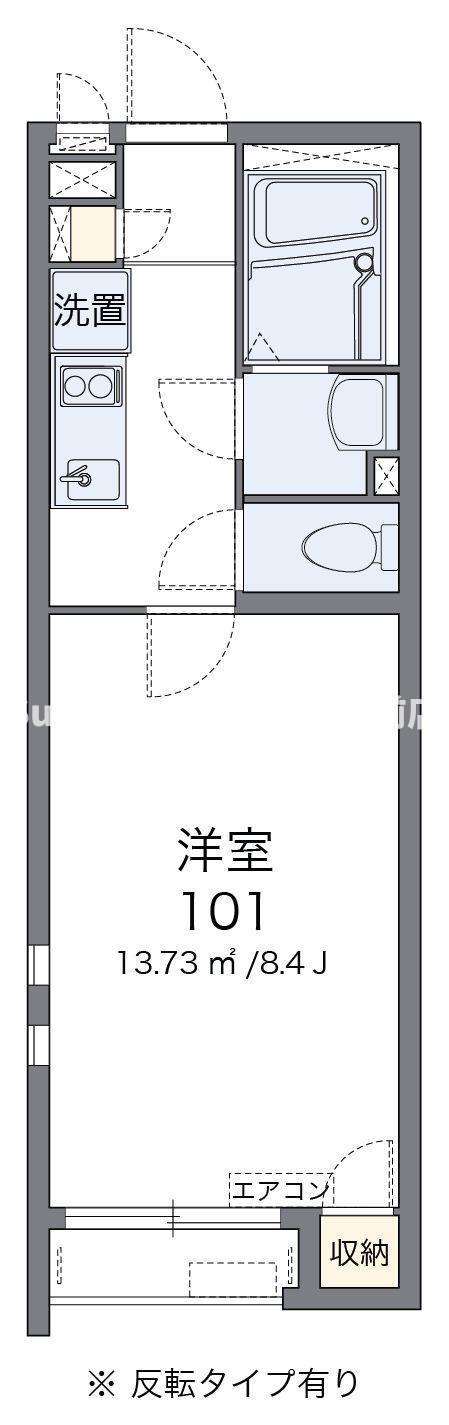 クレイノコート(1K/1階)の間取り写真