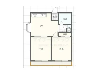 永田ハイツ(2DK/3階)の間取り写真