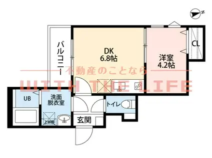 CHERIM試験場前(1DK/3階)の間取り写真