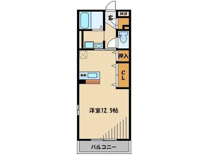 エスペランサ(ワンルーム/3階)の間取り写真