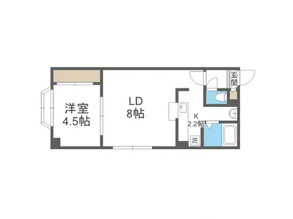 サンライト豊平(1DK/5階)の間取り写真