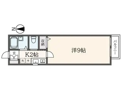 ラファエロ成城(1K/1階)の間取り写真