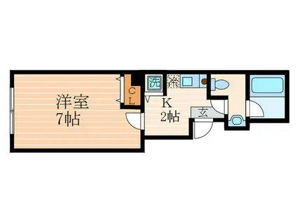 AXIS錦小路(1K/3階)の間取り写真
