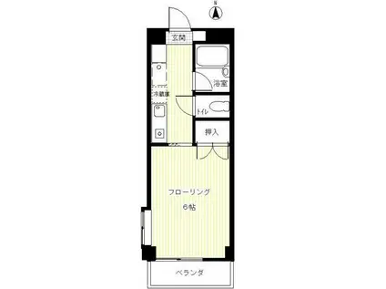 タートルハイツ(1K/4階)の間取り写真