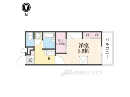 レオパレスソレイユⅢ(1K/3階)の間取り写真