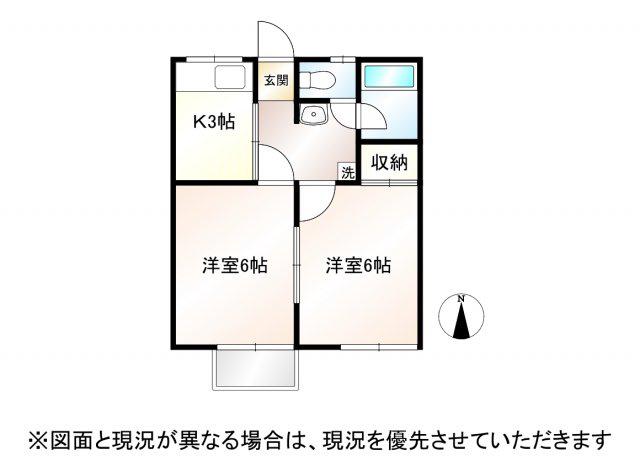 朝日コーポB(2K/1階)の間取り写真